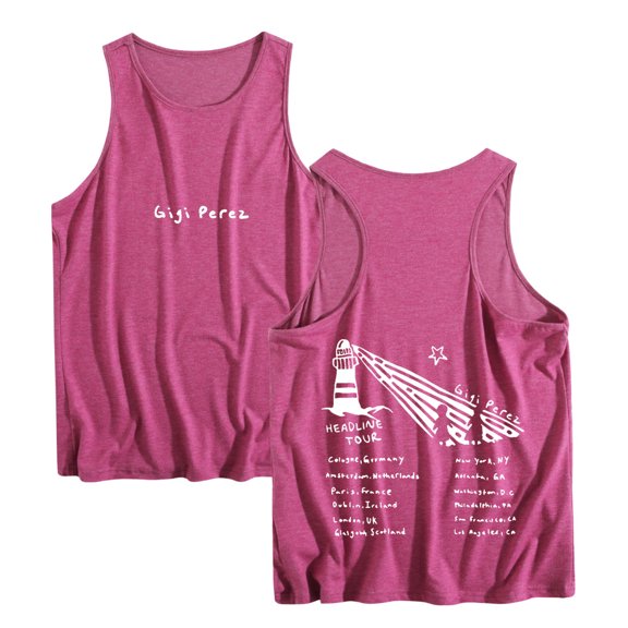 Gigi Perez Lighthouse Tour Vest Casual Tank Tops Cool Sleeveless Vintage 90s Singlet