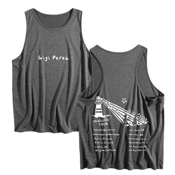 Gigi Perez Lighthouse Tour Vest Casual Tank Tops Cool Sleeveless Vintage 90s Singlet