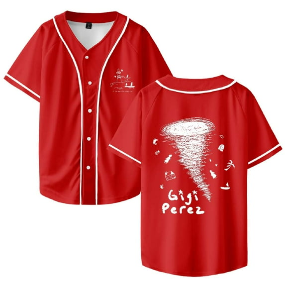 Gigi Perez Twister Baseball Jersey Shirt at The Beach in Every Life Album V-Neck Women Men Short Sleeve Streetwear Clothes