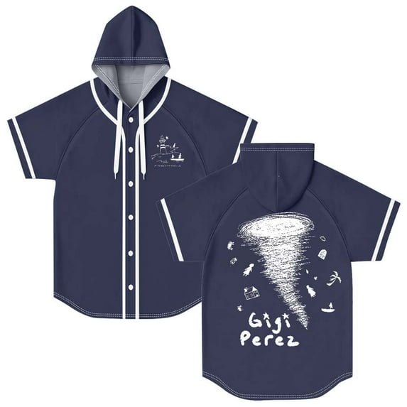 Gigi Perez Twister Hooded Baseball Jersey at The Beach in Every Life Album Short Sleeve Shirt Women Men Crewneck Tee