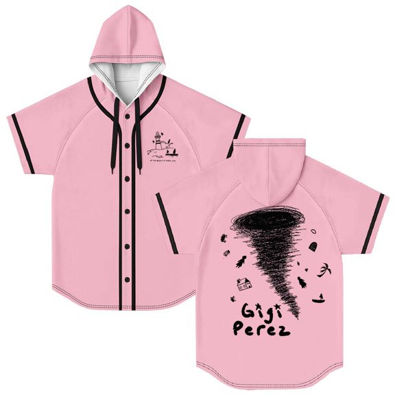 Gigi Perez Twister Hooded Baseball Jersey at The Beach in Every Life Album Short Sleeve Shirt Women Men Crewneck Tee