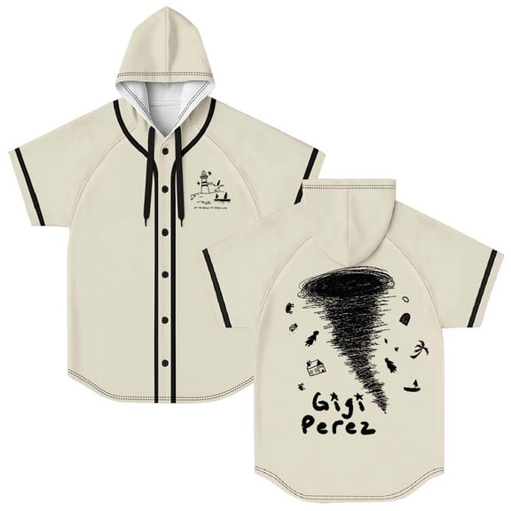 Gigi Perez Twister Hooded Baseball Jersey at The Beach in Every Life Album Short Sleeve Shirt Women Men Crewneck Tee