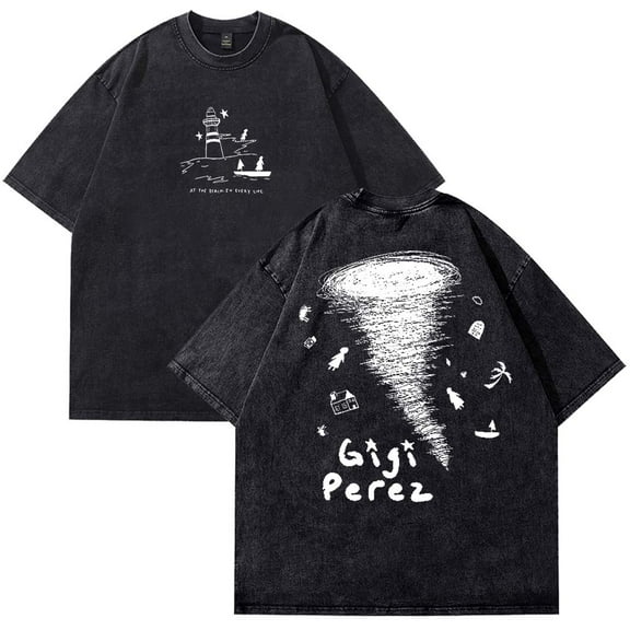 Gigi Perez Twister T-Shirt at The Beach in Every Life Album Cotton Wash Tee Women Men Short Sleeve Crewneck Tee
