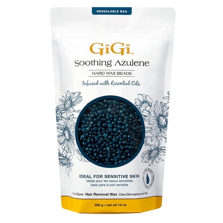GiGi Soothing Azulene Hard Wax Beads, Gentle Waxing for Women with Sensitive Skin, 14 oz