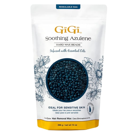 GiGi Soothing Azulene Hard Wax Beads, Gentle Waxing for Women with Sensitive Skin, 14 oz