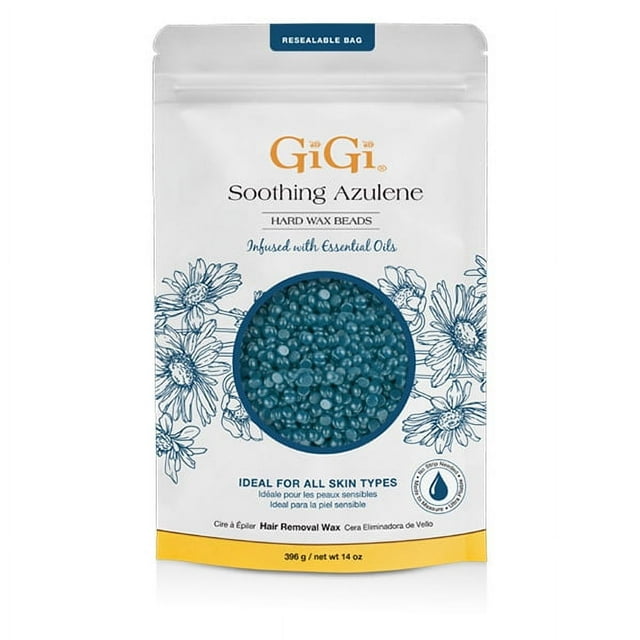 Gigi Soothing Azulene Hard Wax Beads for Hair Removal 14 oz