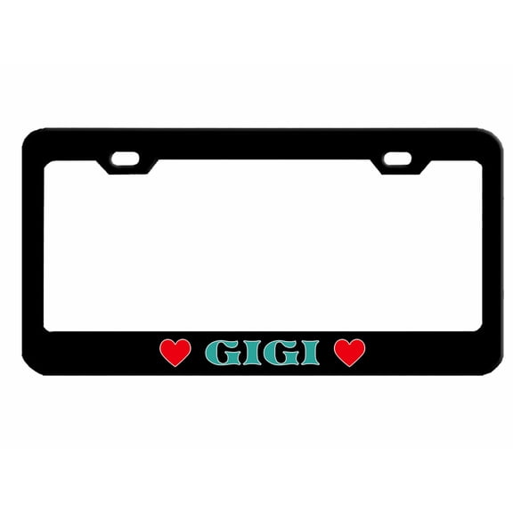 Gigi Style Metal License Plate Frame Personalized/Car Accessories Car Tag Holder Cover (Black/Turquoise)