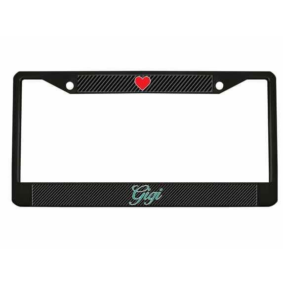 Gigi Style Metal License Plate Frame Personalized/Car Accessories Car Tag Holder Cover Carbon (Black/Carbon/Turquoise)