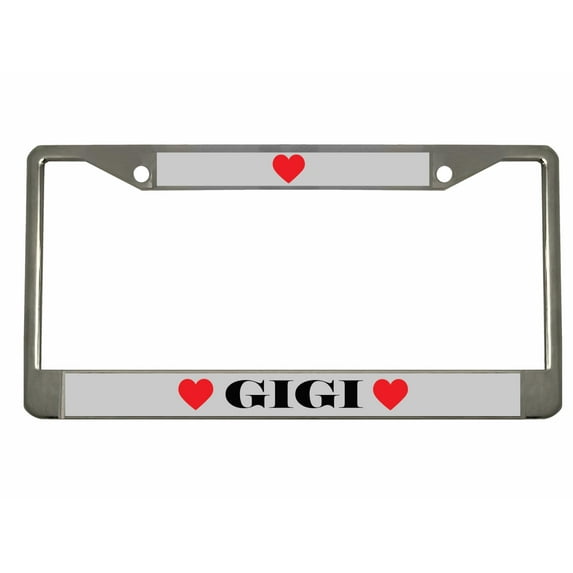 Gigi Style Metal License Plate Frame Personalized/Car Accessories Car Tag Holder Cover (Chrome/Silver/Black)