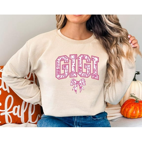 Gigi Sweatshirt Coquette Style, Grandma Hoodie, Mother'S Day Gift Sweatshirt, Pink Coquette Grammy Sweatshirt, Cute Nana Gift, Sweatshirt Size S-5Xl