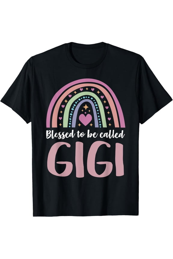 Gigi Tee Shirt for Grandma Women Mothers Day Blessed Gigi T-ShirtMen and women, Black T-shirt, size: Extra large S-4XL