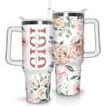 thumbnail image 1 of Gigi Tumbler Best Gigi Ever Pink Floral 40 oz Tumblers with Handle and Straw Stainless Steel Insulated Gigi Coffee Cup Mug Gigi Gifts for Gigi, 1 of 7
