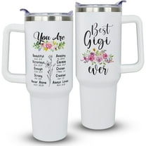 Gigi Tumbler Gift-Best Grandmother Gift-Nana Birthday Gifts-Great Grandma Gifts For Gigi-Mother''s Day present For Grandmother-40oz Coffee Cup With Handle and Straw Stainless Steel Travel Mugs