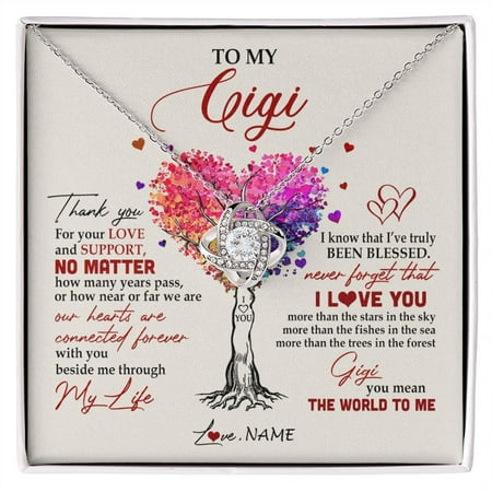 Gigi You Mean The World Necklace, White Love Knot Necklace