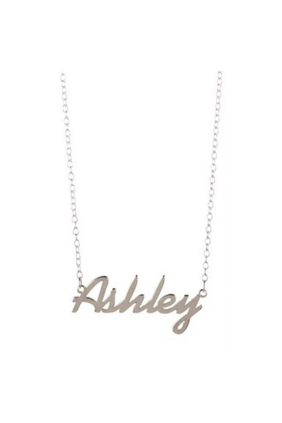Gigi and Leela SP328 Sterling Silver Necklace - Ashley Nameplate