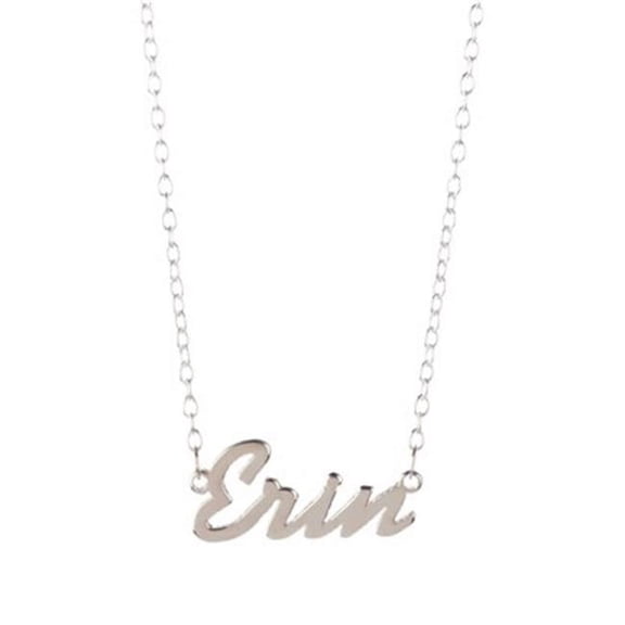 Gigi and Leela SP328 Sterling Silver Necklace - Erin Nameplate