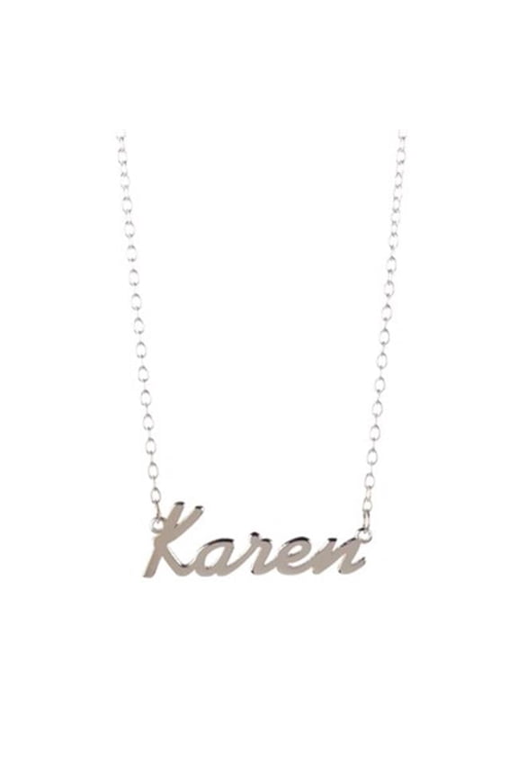 Gigi and Leela SP328 Sterling Silver Necklace - Karen Nameplate