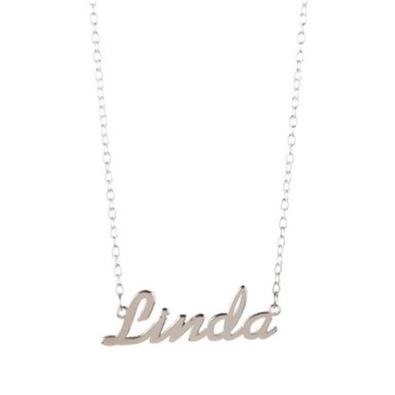 Gigi and Leela SP328 Sterling Silver Necklace - Linda Nameplate