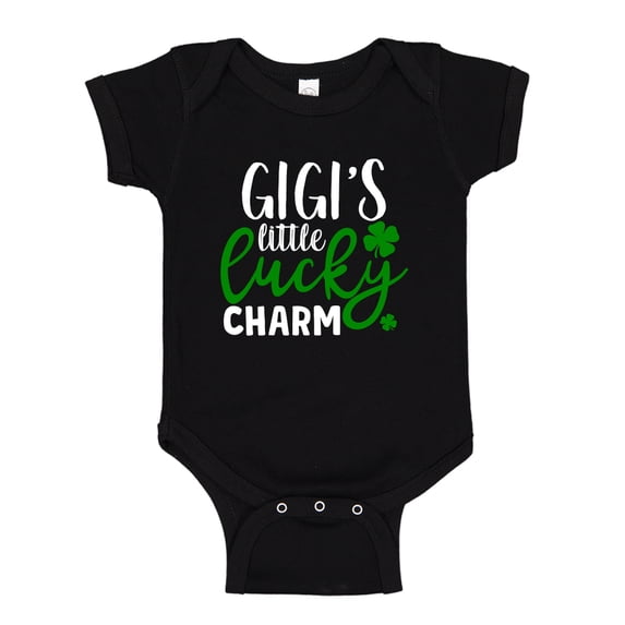 Gigi's Little Lucky Charm Baby Bodysuit One Piece 12 mo Black