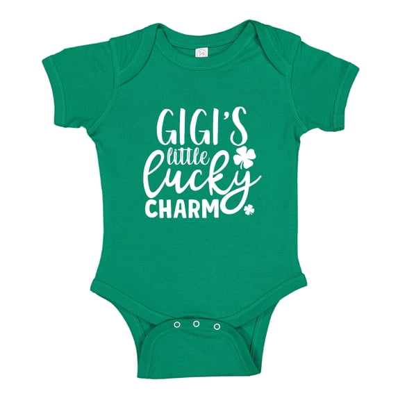 Gigi's Little Lucky Charm Baby Bodysuit One Piece NB Kelly Green