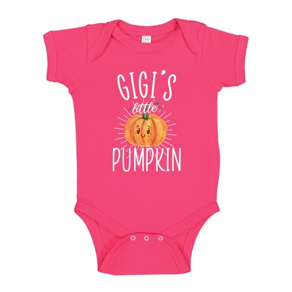 Gigi's Little Pumpkin Baby Bodysuit One Piece NB Cyber Pink