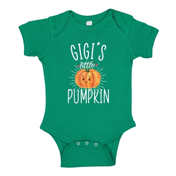 Gigi's Little Pumpkin Baby Bodysuit One Piece NB Kelly Green