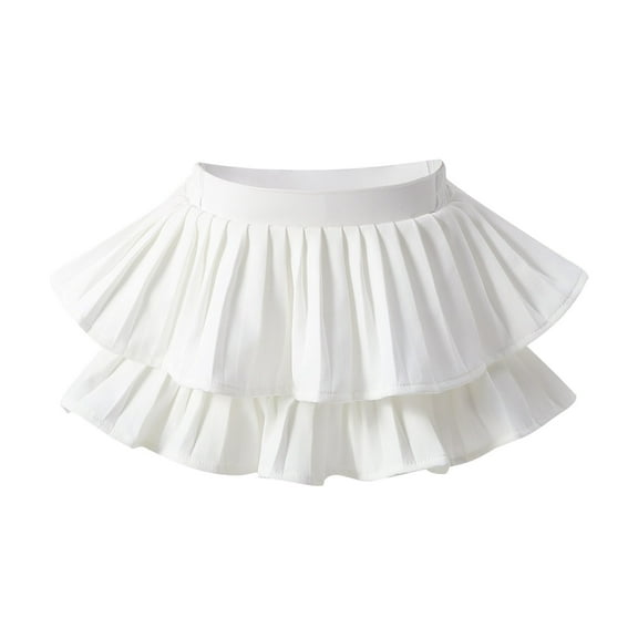 GigrtiJin 0-15 Years Preemie Newborn Infant Princess Skirt Solid Color Elastic Waisted Tiered Cotton Pleated Skirt for Girls Baby