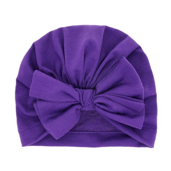 GigrtiJin 0-3 Years Newborn Infant Turban Hats Solid Color Bow Knot Beanies Breathable Headwrap