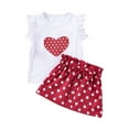 thumbnail image 1 of GigrtiJin 0-6 Years Preemie Newborn Toddler Outfits Cotton Ruffle Sleeveless Tops Polk Dot Printed Button Bow Skirt for Infant Baby, 1 of 7