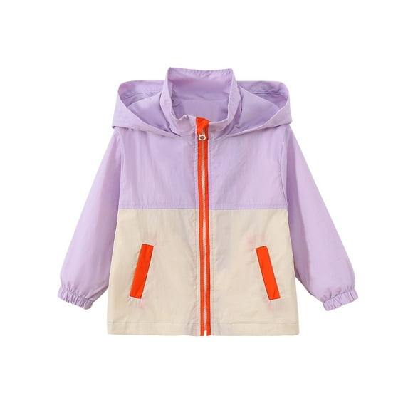 GigrtiJin 1-10 Years Infant Children Knitting Cotton Jacket Color Block Hooded Zip Up Long Sleeve Outcoat with Pocket