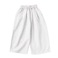 thumbnail image 1 of GigrtiJin 1-11 Years Infant Toddler Kids Cotton Capris Pants Solid Color Elastic Waisted Wide Leg Causal Pants with Pocket, 1 of 3