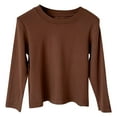 thumbnail image 1 of GigrtiJin 1-12 Years Cotton Shirt for Infant Baby and Kids Solid Color Crew Neck Long Sleeve Blouse Casual Loose Tops, 1 of 3