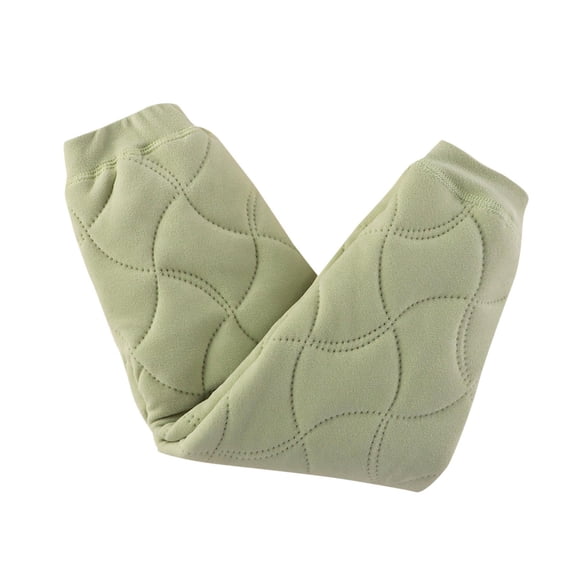 GigrtiJin 1-16 Years Infant Children Teen's Cotton Thermal Pants Solid Color Quilted Elastic Waisted Cinch Bottom Pants