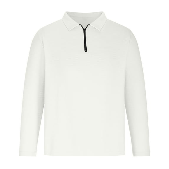 GigrtiJin 1/4 Zipper Shirt for Men Solid Color Lapel Long Sleeve Tee Blouse Casual Quick Dry Tops