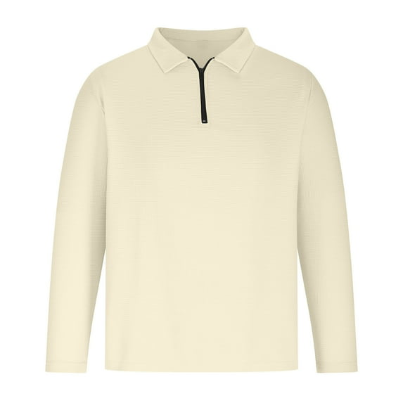 GigrtiJin 1/4 Zipper Shirt for Men Solid Color Lapel Long Sleeve Tee Blouse Casual Quick Dry Tops
