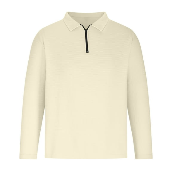 GigrtiJin 1/4 Zipper Shirt for Men Solid Color Lapel Long Sleeve Tee Blouse Casual Quick Dry Tops