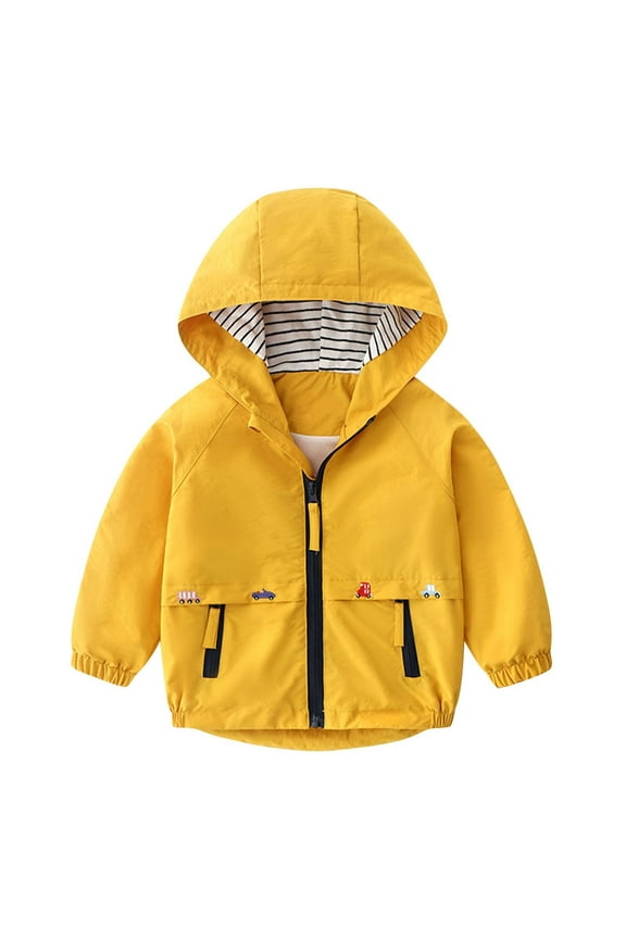 GigrtiJin 1-8 Years Infant Baby Toddler's Jacket Solid Color Hooded Long Sleeve Zip Up Base Outwear with Pocket Outdoor Casual Loose Coat
