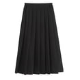 thumbnail image 1 of GigrtiJin 11-18 Years Teenager Pleated Skirt Solid Color Preppy Elastic Waisted Mid Length Skirt Cotton Casual School Uniform, 1 of 3