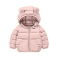 thumbnail image 1 of GigrtiJin 12 Months-6 Years Infant Baby Toddler Down Jacket Solid Color Bear Hooded Zipper Long Sleeve Outwear with Pocket, 1 of 5
