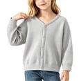 thumbnail image 1 of GigrtiJin 18M-4T Girls Button Down Cardigan Cotton Long Sleeve Cardigan Toddler Fall Cropped V Neck Casual Sweaters, 1 of 9
