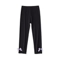 thumbnail image 1 of GigrtiJin 2-10 Years Toddler Cotton Leggings Solid Color Elastic Waisted Ruffled Pants with Bow for Children, 1 of 5
