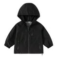 thumbnail image 1 of GigrtiJin 2-12 Years Boys Girls Jacket Solid Color Hooded Long Sleeve Zip Up Multipocket Base Outwear Outdoor Casual Loose Coat, 1 of 3