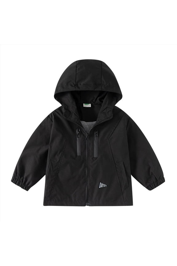 2-12 Years Boys Girls Jacket Solid Color Hooded Long Sleeve Zip Up Multipocket Base Outwear Outdoor Casual Loose Coat