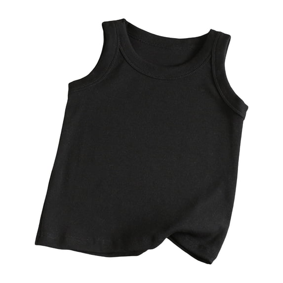 GigrtiJin 2-13 Years Toddler Children Cotton Base Layer Vest Solid Color Crew Neck Sleeveless Tank Tops Daily Casual Blouse