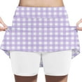 thumbnail image 1 of GigrtiJin 2-13 Years Toddler Girls Skort Plaid Printed High Waist Running Skirt Casual Sport Skirt for Children, 1 of 6