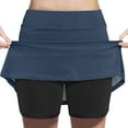 thumbnail image 1 of GigrtiJin 2-13 Years Toddler Girls Skort Solid Color High Waist Running Skirt Casual Sport Skirt for Children, 1 of 6