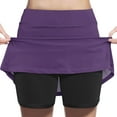 thumbnail image 1 of GigrtiJin 2-13 Years Toddler Girls Skort Solid Color High Waist Running Skirt Casual Sport Skirt for Children, 1 of 6
