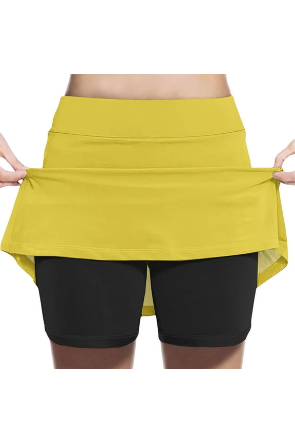 2-13 Years Toddler Girls Skort Solid Color High Waist Running Skirt Casual Sport Skirt for Children