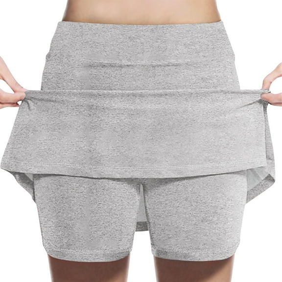 GigrtiJin 2-13 Years Toddler Girls Skort Solid Color High Waist Running Skirt Casual Sport Skirt for Children