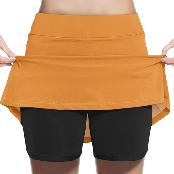 GigrtiJin 2-13 Years Toddler Girls Skort Solid Color High Waist Running Skirt Casual Sport Skirt for Children